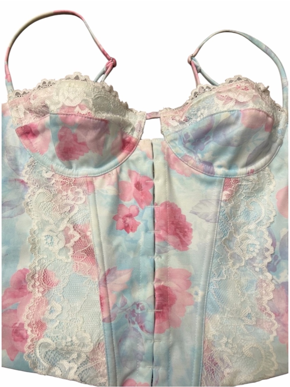 White Fox Boutique California Love Bustier Meadow Floral Lace Top - XS - Picture 2 of 10